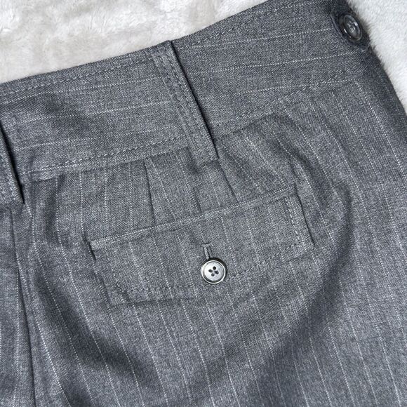 Express Editor Gray Pinstripe Straight Leg Pants Curvy Fit Womens Size 10 - Picture 14 of 15